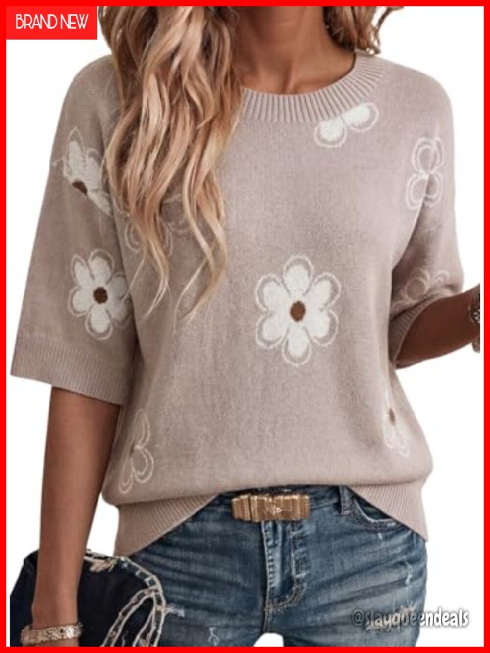 Dokotoo Womens Cotton Knit Short Sleeve Tunic Top Casual Summer Pullover